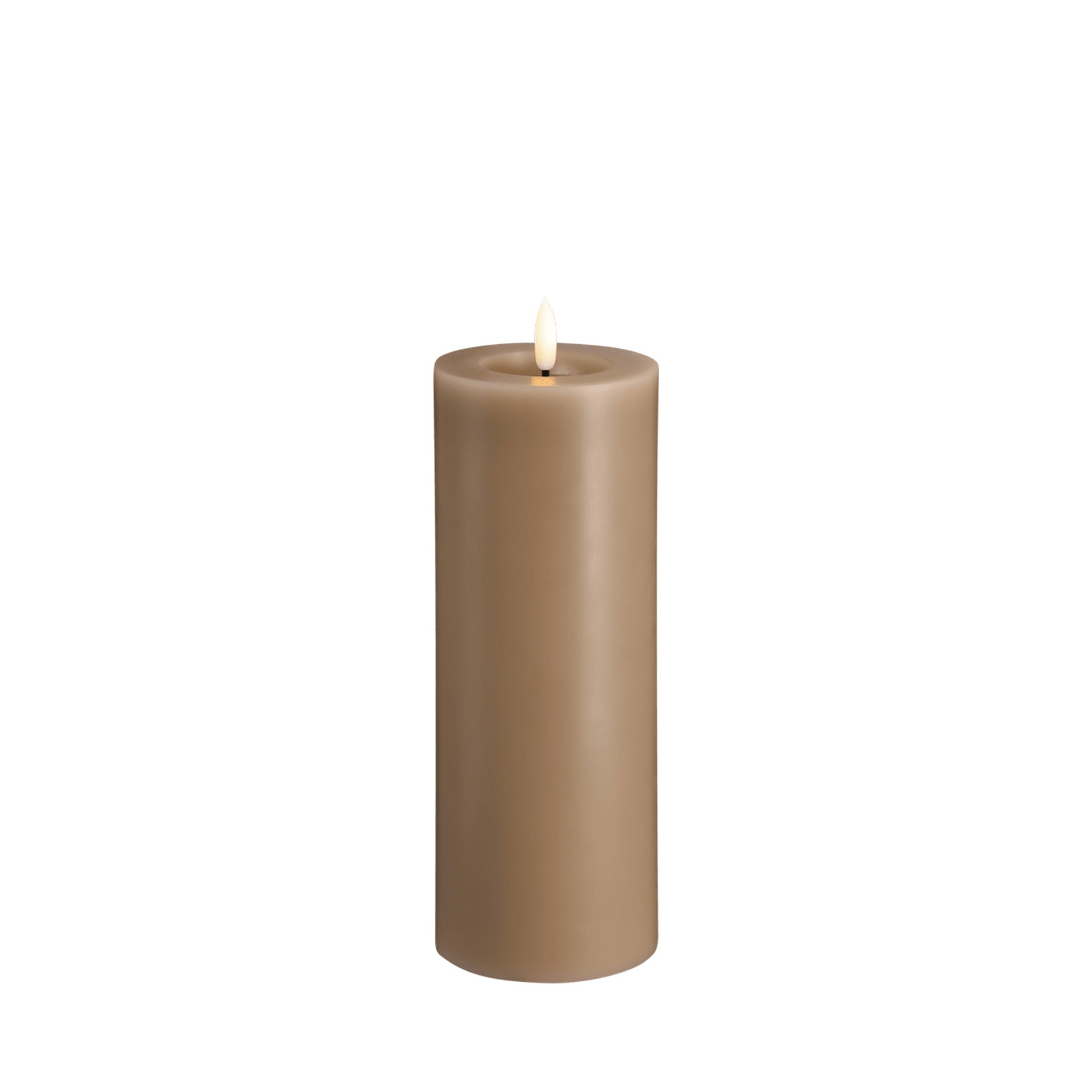 LED-Stumpenkerze 7,4x20 cm Sand